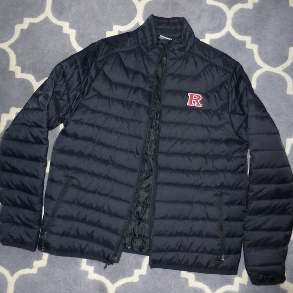 Rutgers Scarlet Knights Mens Puffer Jacket Black Size L - Picture 1 of 7